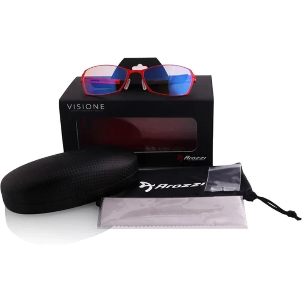 Arozzi - Visione VX500 Blue Light Blocking Computer and Gaming Glasses Red New.
